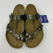 Birkenstock New w/ Box Mayari Gator Gleam Black Microfiber Narrow - Select Size