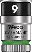 Wera 8790 HMA HF 1/4-Inch Drive Zyklop Socket with Holding Function, 9 mm x 23 mm Size