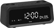 Wireless Speaker Alarm Clock - Bedroom Digital Clock | Display with Temperature and Time | Bluet0oth Music Player with FM Radio and USB Charging | Multifunctional Bedside Device for Dorm, Living R