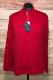 Devon & Jones Womens Performance 1/4 Zip Sz XL Red Drytec Zipper NWT LBB76