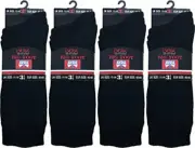 Ayra 12 Pairs Mens Big Foot Cotton with Lycra Black socksSize 11-14
