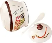 LALADEFIEE Ceramic Sauce Canister with Lid Japanese Carp Pattern Storage Jar for Lard Oil High Temperature Resistant Multi Purpose Condiment Container Kitchen Pantry Organizer