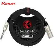Kirlin 3FT XLR 3-Pin Male To 1/4" Mono Male Shielded OFC Microphone Cable