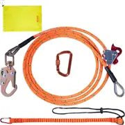 Steel Core flipline, 1/2" x 8' Arborist Flipline, Flip Line for Tree Climbing with Alloy Steel Snap Hook, Aluminum Alloy Carabiner and Extra Tool Lanyard, for Arborist, Tree