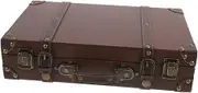 LALADEFIEE Antique Wooden Suitcase Storage Box Travel Trunk Vintage Decor for Your Home