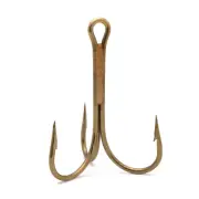 Mustad Treble Hooks 3551-BR, Bronze, Size 6/0, 25 Pack
