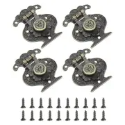 4 Pcs Hasp Clasp Latch Lock, 46 x 38mm Decorative Retro Toggle Latch, Bronze