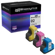 3PK Cyan Magenta Yellow Ink Set for HP02 HP 02 CMY PhotoSmart D7263 D7268 3210xi