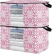 sanluoli 60L 2 Pack Under Bed Shoe Storage with Reinforced Handles, clear window Storage For Closet