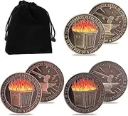 3pcs Dumpster Fire Coin, Double Sided Dumpster Fire Challenge Coin with Velvet Bag Hilarious Medallion Funny Staff Appreciation Gifts for Coworker Colleagues Office Desk Accessories