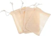 Ipetboom 5pcs Sisal Foaming Net Drawstring Soap Bag Conditioner Bar Holder Bath