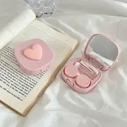 Baburu - Heart Contact Lens Case (various designs) Pink Heart - Pink - One Size