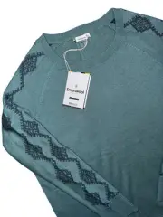 Smartwool Women Crew Sweater Blue Spruce Heather Small Shadow Pine Base Layer