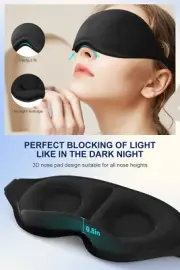Super Soft Eye Mask 2 Pack - 100% Blackout, Comfortable for Sleeping & Travel