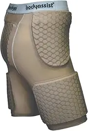 [Bodyassist] FatPad Australian Rules Football Protection Shorts, Padded Compression Shorts