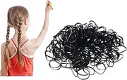 100PCS Toddler Elastic Hair Ties Proxima Direct Small Mini Black Rubber Bands Elastic Hair Accessories Elastic Bands for Kids Baby Girls women Ponytails Hairstyles Braiding