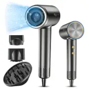 Hair Dryer with Diffuser - Negative Ionic Blow Dryer with 110, 000 RPM Brushl...