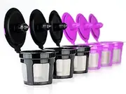 i Cafilas 6 Reusable K Coffee Capsules Filters for K Series 2.0 1.0 Small Cup Coffee Pod Single Refillable K Filters Black