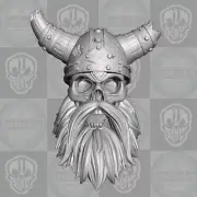 Undead Viking Skull custom head for Mythic Legions & more 1:12 & 1:18 figures
