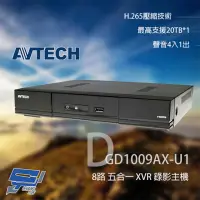 在飛比找momo購物網優惠-【AVTECH 陞泰】DGD1009AX-U1 8路 H.2