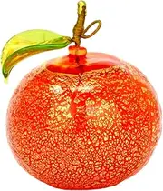 MyItalianDecor Murano Glass Blown Orange Citrus, Authentic Murano Fruit Figurine, Hand Made in Italy