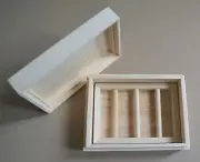 4 Pcs Natural Wood Box Soap Rack Jewelry Craft Case Dowel Tools Saver Holder