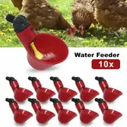 10x Automatic Cups Water Feeder Drinker Chicken Waterer Poultry Chook Bird D7