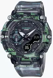 Casio G-Shock Carbon Core Guard Clear Green Digital Analog Watch GA2200NN-1A