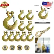 1/4 Inch Clevis Slip Hook Safety Latch - Heavy Duty 10 Pack, 12,600 lbs Strength