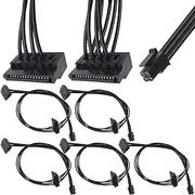 3 Pack ATX Mini 4 Pin, Motherboard ATX Mini 4 Pin to 2 x 15-pin SATA Hard Drive HDD SSD Power Adapter Cable, Mini 4 Pin Female to Dual Right Angle SATA for Lenovo 18 Inch 45CM