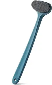 Bath Body Brush with Comfy Bristles Long Handle Gentle Exfoliation Improve Skin's Health and Beauty Bath Shower Wet or Dry Brushing Body Brush 14 * 4 * 3 inches 3#Dark Blue