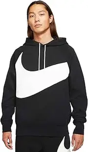Nike Sportswear Swoosh Tech Fleece Men's Pullover Hoodie (X-Large, Black/White)