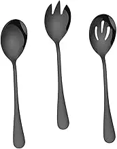 Ciieeo 1 Set Stainless Steel Salad Serving Utensil Fork and Spoon for Home Restaurant and Party Use Compact Lightweight Easy to Store and Carry for Fruits and Desserts