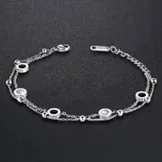 Inlaid Shell Charm Bracelet White Gold