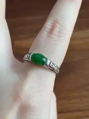100% Untreated Genuine Nephrite Green Jade Jadeite Ring 純天然和田玉