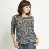 在飛比找momo購物網優惠-【BOBSON】女款印豹紋長袖上衣(黑31090-01)