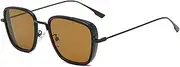 [PUFAN] Polarized Sunglasses Retro Square Sun Glasses Personality Fashion Eyewear Goggles,C