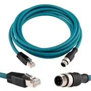 M12 to RJ45 Cat6 Industrial Ethernet CableAutomation Systems Interconnect M12...