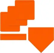 Baseball & Softball Rubber Base Set Home Plate with Thrown Down Baseball Bases