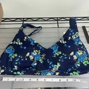 NWT OFFLINE By Aerie Goals Plunge Sports Bra Floral Navy Size Medium