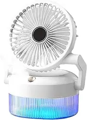 Misting Fan,USB Rechargeable Personal Cooler | Quiet Folding Multifunctional Cooling Device with Light for Gym Camping Desk Garden Outdoor Travel Beach School