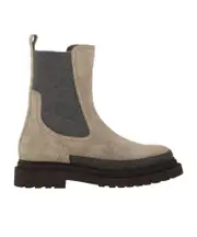Brunello Cucinelli Monile Ankle Boots 39 taupe