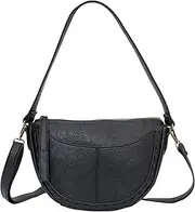 [T-Shirt & Jeans] Pria Crossbody Bag with Removable Strap, Multiple Pockets, Top Zip Closure