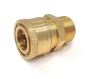 M22 MPT X 3/8" Brass Quick Connect Coupler for MTM Hydro 24.0447, 240447 4000PSI