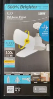 Feit Electric LIGHT LED 3 ADJUSTABLE PANEL MOTION ACTIVATED 300W Equiv