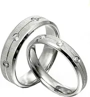 [Gemini] Personalize Lord of The Rings Groom & Bride Matching 18K Gold Filled Anniversary Wedding Titanium Rings Set, US size 4-16.5