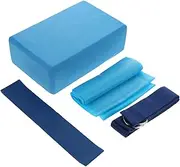 Kisangel Yoga Fitness Set 4-piece Kit (strap Band Block Pull Band) for Deep Stretches and Improved Posture