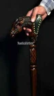 Hand Carved Horse Head Handle Wooden Walking Stick Handmade Animal Walking Cane