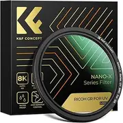 K&F Concept UV Protective Filter for Ricoh GR IIIx GR IIIx HDF GR3X HDF GR III GR III HDF GR3 HDF & GR II GR2, 28 Layers Mulit-Coated Ultra Slim UV Filter with Filter Case