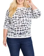 Nic+Zoe Plus Textured Diamond Sweater 1X